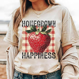 Homegrown Happiness Strawberry DTF Transfers - THIS IS NOT A SHIRT