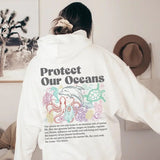 Protect Our Oceans Sweatshirt/Hoodie - Unisex Shark Sweatshirt/Hoodie - Surfing Sweatshirt/Hoodie- Man And Women, Cotton Christmas Classic