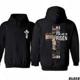 Faith T-Shirt/Hoodie He Is Risen Christian Easter Bible T-Shirt/Hoodie Vintage for Men and Women, Unisex Workwear Tee - Casual, Menswear