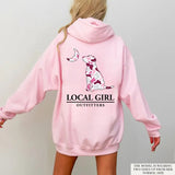 Vintage Unisex NDC Local Girl Pink Camo flage Dog and Moon T-Shirt/Hoodie, 100% Cotton Sleeve, Pullover Womenswear Clothing - Comfort, Fashion