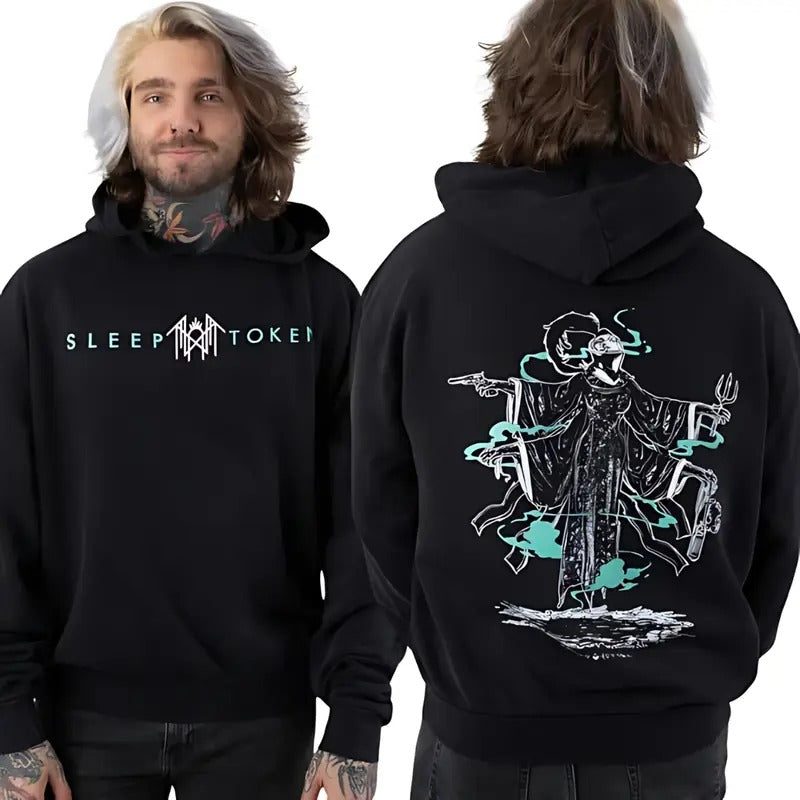 Sleep Token Ascensionism Acid-washed T-shirt/Sweatshirt/Hoodie, Unisex Band Merch Pullover, Outdoors T-shirt, For Men, For Women, Top