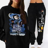 Set Coraline Sweatpants And Sweatshirt/ Hoodie, Vintage Halloween Movie Hoodie, Coraline Best For Coraline Movie Sweatshirt