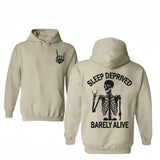 Sleep Deprived Fit Short Sleeve Hoodie/T-Shirts Outdoor Double Side Hoodie/T-Shirts Vintage Style Unisex T-shirt/Hoodie, Vintage for Men and Women