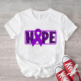 Hope Shirt, Purple Leopard Ribbon T-Shirt, Pancreatic Cancer Tee, Pancreatic Warrior Shirt, Survivors Shirt, Matching Cancer Support T-shirt, Motivational Gift Short Sleeve.
