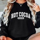 Hot Cocoa Weather Sweater, Trending Hot Cocoa Weather Christmas Winter Holiday Unisex Cotton Sweatshirt Womenswear Check