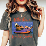 Hotter Than A Hoochie Coochie Shirt, Meme Summer Vacation T-shirt, Music Lover T-shirt, 90s Country Music, Trendy Summer T-Shirt. Cotton