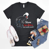 How Snowflake Are Really Made, Funny Snowman Shirt,Christmas Gift Collar Fabric Menswear