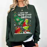 How The Trump Saved Christmas Sweatshirt, Funny Trump Christmas Tee Shirt,Unisex Cotton Tee, Perfect Holiday Gift Idea, Graphic Tee