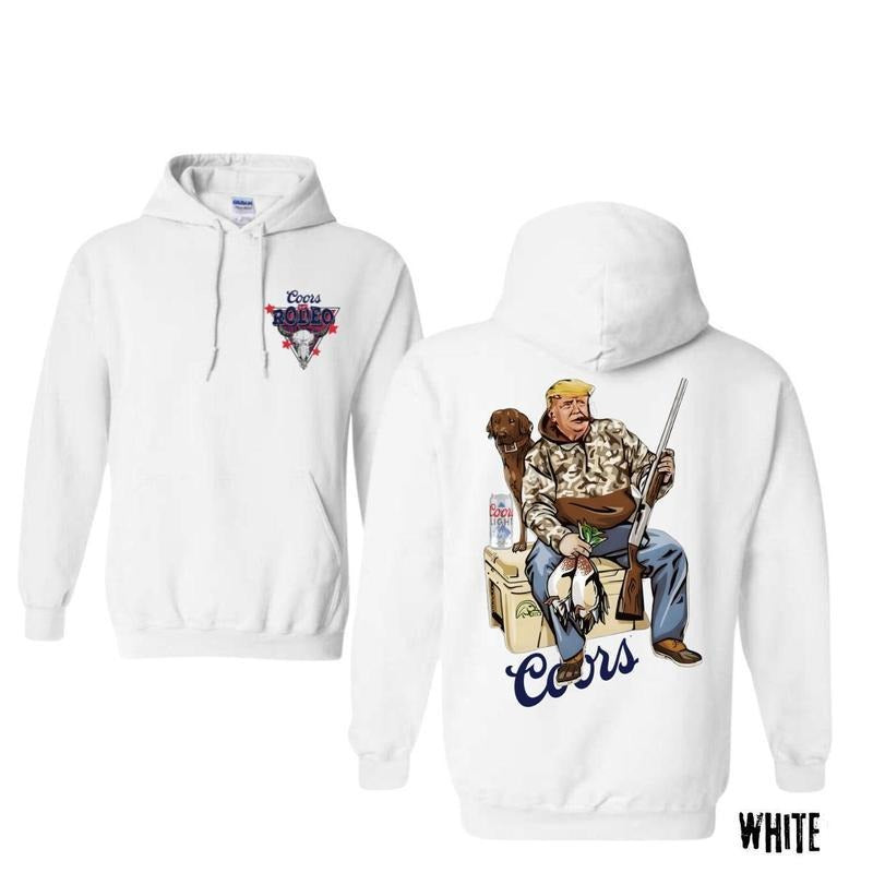 Hunter Trum With Coorrs Light Beer Hoodies - Tshirt- Sweatshirt, Trum and Your Hunt Dog Shirt , Trum Shirt, Hunting Season Hoodie, For Men,For Women