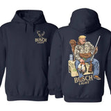 Hunter Trump With Busch Light Beer 2 Siders Hoodies, Trump and Your Hunt Dog, Hunting Season, Hoodie for Men, for Women Classic Collar