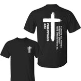 I Can Do All Things Through Christ Cross Print Pullover Shirt, Philippians 413 Shirt, Jesus Tee, Christian Cross Crewneck Menswear