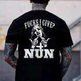 I Give Nun Back Side Printed T-shirt Sweatshirt Hoodie, Naughty Clothes Men Cotton Menswear, Streetwear Vibes