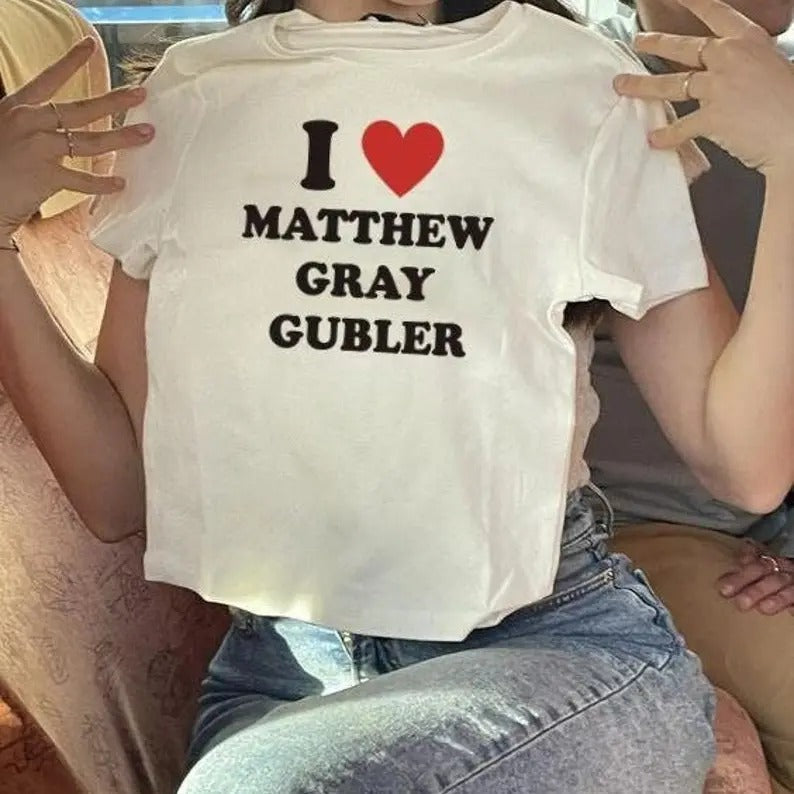 I Heart Matthew Gray Gubler | Movie TV Actor |  I heart | I love | 90s Aesthetic | Clothing, I Love Top Tee Shirt, Trendy Tee, Trendy t-shirt, , Gift For Him, Gift For Her, Menswear Cotton Classic Casual Basic Short Sleeve