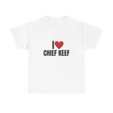 I Love Chief Keef Heavy T-Shirt, Rap, Gift, Graphic, Music, Unisex Gift, Graphic T Shirt, Gift For Him, Gift For Her, Menswear Cotton Classic Casual Basic Short Sleeve
