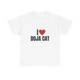 I Love Doja Cat Heavy T-Shirt, Unisex, Gift, Graphic T Shirt, Gift For Him, Gift For Her, Menswear Cotton Classic Casual Basic Short Sleeve