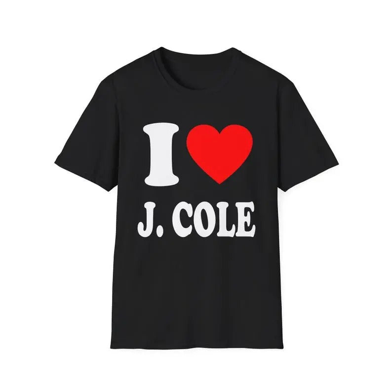 I Love J Cole T-Shirt, Trendy Graphic Tee, Music Fan Shirt, Red Heart Tee Unisex Fashion Top J Cole Music Album Rap Hip Hop Shirt J Cole Tee, Gift For Him, Gift For Her, I love Shirt, I heart shirt