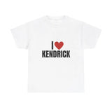 I Love Kendrick Heavy T-Shirt, Unisex, Gift, Graphic T Shirt, Gift For Him, Gift For Her, Menswear Cotton Classic Casual Basic Short Sleeve