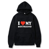 I Love My Boyfriend Girlfriend Printed Hoodie Couple Hoodie, I Love My Boyfriend , Gifts for Him, Love Hoodie