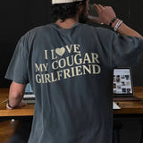 I Love My Cougar Girlfriend Shirt, Boyfriend Gift, I Love My Girlfriend Tee, I Heart My Cougar Shirt, Valentines Gift, for men, for woman Casual Cotton Classic