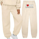 I Love My Husband Sweatpants, I Heart My Husband Sweats, Trendy Sweats with Pockets, I Love My Wife Sweatpants, Gift for Husband Wife