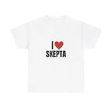 I Love Skepta Heavy T-Shirt, Unisex, Gift, Graphic T Shirt, Gift For Him, Gift For Her, Menswear Cotton Classic Casual Basic Short Sleeve