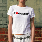 I Love Tee, Unisex T-shirt, Gift for him, Gift for her, Trending shirt, I Love Gossip 90s , Women's Fitted Tee, Y Clothing, Trendy Top, Funny Shirt, Funny Sayings,  90s Style Tee