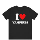 I Love Vampires Shirt ,I Heart Vampires T-Shirt, Funny Vampires Graphic Tee, I Love Vampires Design, Vampire Lover Gift Idea
