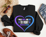 I Wear Purple And Blue To Fight Sweatshirt, Blue Purple Ribbon Hoodie, Survivor Gift Sweater, Rheumatoid Arthritis Sweatshirt, Support Gift Sweatshirt.
