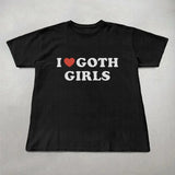 I love goth girls shirt, Unisex cotton shirts, Gothic shirt, Gifts for goth girls, cute shirts, trendy shirts, Funny shirt, Goth graphic tee T-Shirt, Unisex, Gift, Graphic T Shirt, Gift For Him, Gift For Her