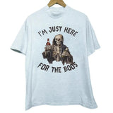 I'm Just Here For The BOOS, Spooky Beer Lovers Halloween Vintage Cotton T-shirt for Men and Women Menswear Top