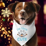 I'm Snow Cute Dog Bandana, Christmas Dog Bandana Gift, Puppy Dog Bandana, Pet Owner Bandana, Winter Furry Baby, Dog Mom Holiday Gift Bandana Scarf.