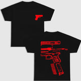 IN GLOCK WE TRUST DOUBLE SIDES BLACK VERSION MENWEAR GANG SHIRT