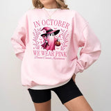 In October We Wear Pink Ghost Sweatshirt, Halloween Ghost Sweatshirt, Pink Ribbon Shirt, Breast Cancer Awareness Sweatshirt, We Wear Pink, Halloween Shirt