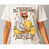 In The Interest Of Full Transparency It Was Not Easy Peasy Lemon Squeezy Tshirt Sweatshirt, Funny Sarcastic Goose Shirt, Unisex Sweater Pullover Tee