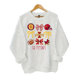 Iowa State Cyclones Coquette Football Sweatshirt  Menswear Tops Classic Cotton Hoodie Polyester Spandex Sport Soft Breathable Garment Green Stretch Pullover