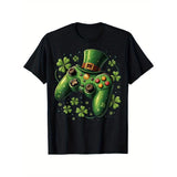 [Irish Gamer St Patricks Day Tee] St Patricks Day Men T-Shirt - Irish Gamer Video Game Controller - Cotton Short Sleeve Trendy Tee Made in USA