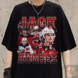 Jack Hughes New Jersey Hockey Shirt, Devils Hockey Shirt, Hockey 90s Vintage Fan Gift Classic Cotton Fabric Menswear