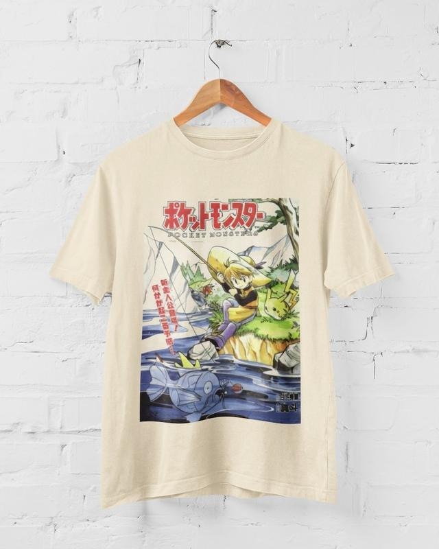 Japanese Retro Vintage Pocket Monsters Cover Graphic Tee Anime T-shirt Gift Idea Present For Him For Her