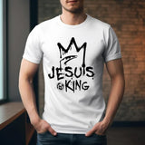 Jesus Is King T-Shirt Pure Cotton Casual Style Crew Neck Short Sleeve T-Shirt Tops Trendy for Unisex