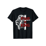 Jesus is King Lion Shirt Cotton Casual Street Style Crew Neck Short Sleeve T-Shirt Trendy Top for Women for Men, Perfect Gifts