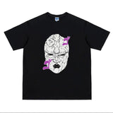JoJo's Bizarre Adventure "Stone Mask" heavyweight anime vintage tee 100% cotton Loose Menswear Top Streetwear Tshirt Crew Necks Tropical Casual Halloween Black Crewneck Shortsleeve