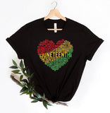 Juneteenth Heart Shirt,Juneteenth shirt women,Black Culture, Black History,Black Lives Matter Tee,Melanin T-Shirt,Black Girl, Free-ish Shirt