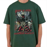 Just a Girl Who Loves Horror Movies Shirt - Shirt for Horror Fan - Horror Squad Halloween Shirt - Halloween Movie Night - Horror Characters