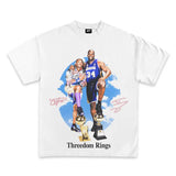 Kobe and Shaq Threedom Rings Graphic T-Shirt