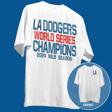 LA Baseball Champions Dodger 2024 Men's T-Shirt - Double Sided Tee, 100% Cotton, Max Heavy Weight Blanks - Menswear