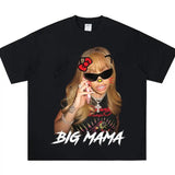 Latto Red Kitty Star Big Face Graphic Rap Tee
