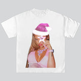 Lattto Pink Super Star Graphic T-Shirt The Queen of Da Souf Santa Merry Christmas