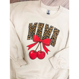 Leopard Mama Cherries Graphic Top