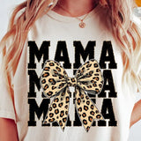 Leopard Print Mama Coquette, Cheetah Bow Mom Life, Trendy Mama T-Shirt