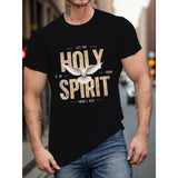 Let The Holy Spirit Dove Religious Tee with Holy Spirit Text and Dove Graphic Unisex Slim Fit or Loose Comfort Round Neck Short Sleeve Pure Cotton Wear Made in USA